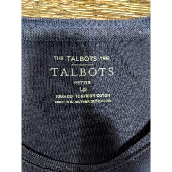 NWOT Talbots Womans Top Sequin Beaded Tee T-Shirt Blouse Sz LP Blue Short N62 - Picture 3 of 6